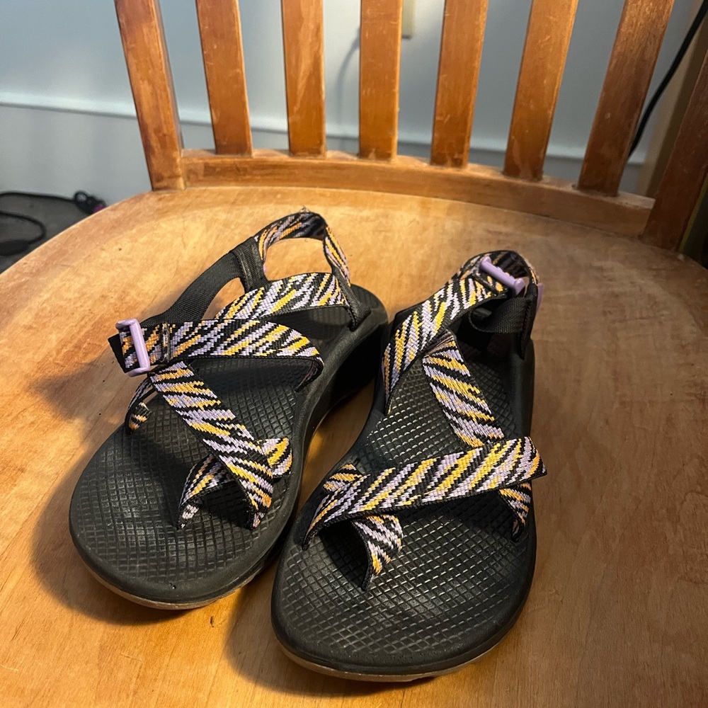 Stylish Black Sandals with Colorful Straps